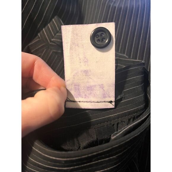 NWT LOUBEN Stretch Jet Black Pinstriped Pencil Skirt, Size 12 - Picture 5 of 11